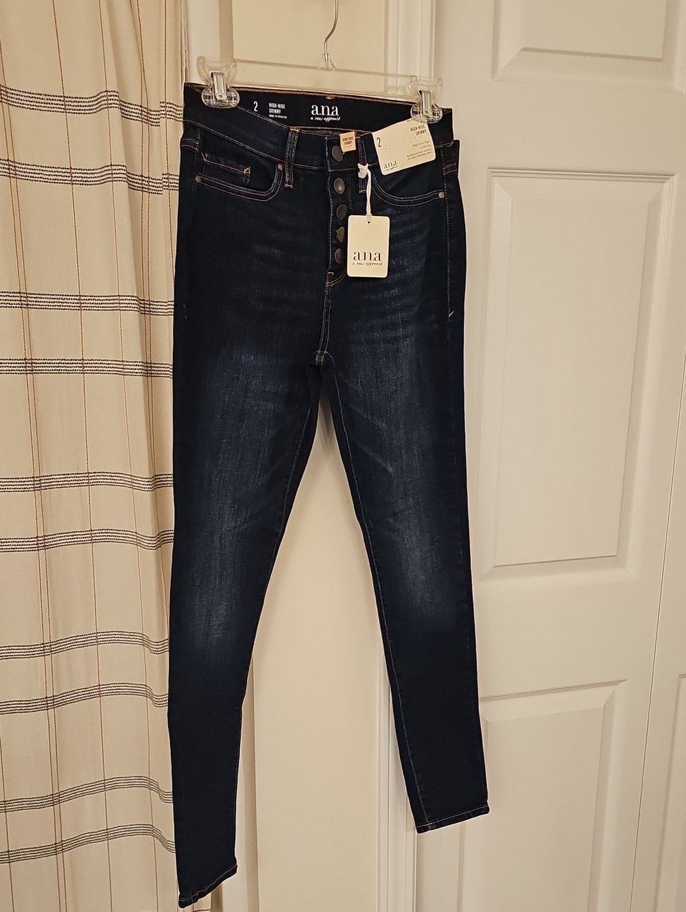 a.n.a Dark Indigo High-Rise Skinny Jeans